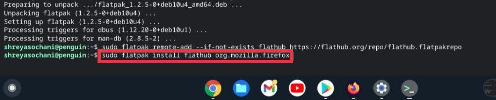 firefox auf chromebook terminal