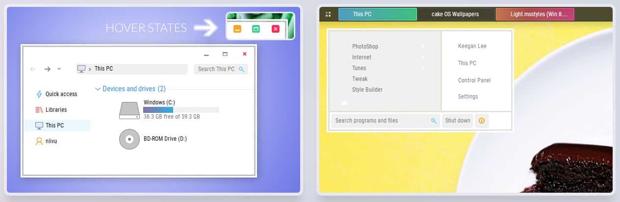 cake os - Beste Windows 10 Themen und Skins