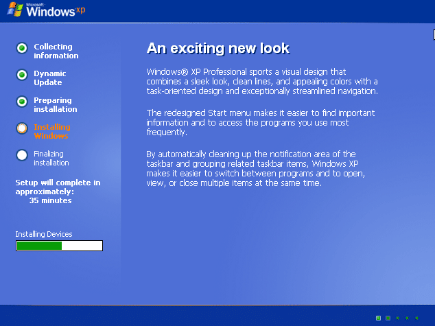 Windows XPのインストール