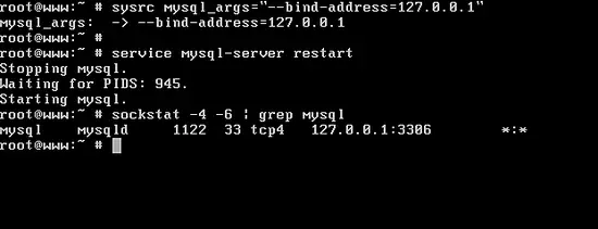 MariaDB está vinculado a la interfaz localhost