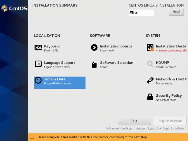 Ir para configurações de layout do teclado.