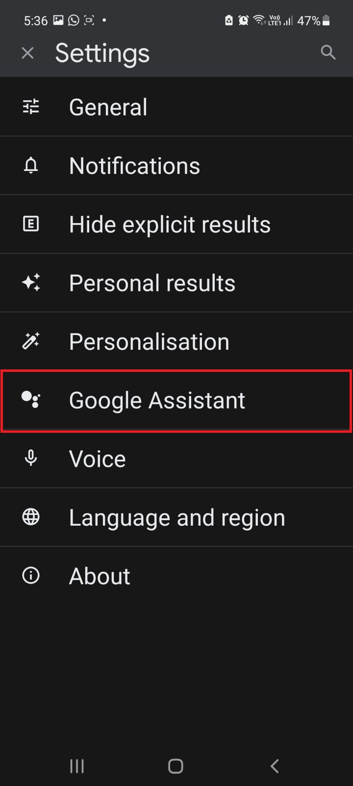 prendre une capture d'écran en utilisant google assistant 4