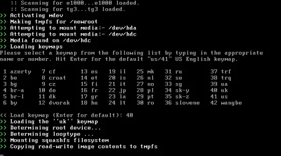 Installateur Gentoo encore en démarrage
