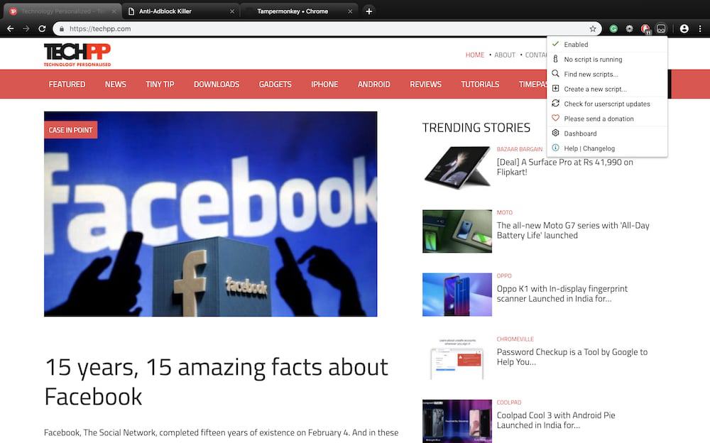 Wie man die AdBlock-Erkennung auf Websites effektiv umgeht - Tampermonkey