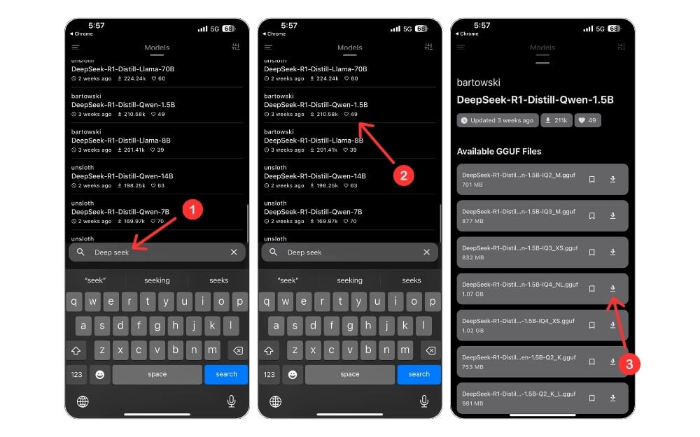 запуск моделей ИИ локально с использованием pocketpal ai на iphone