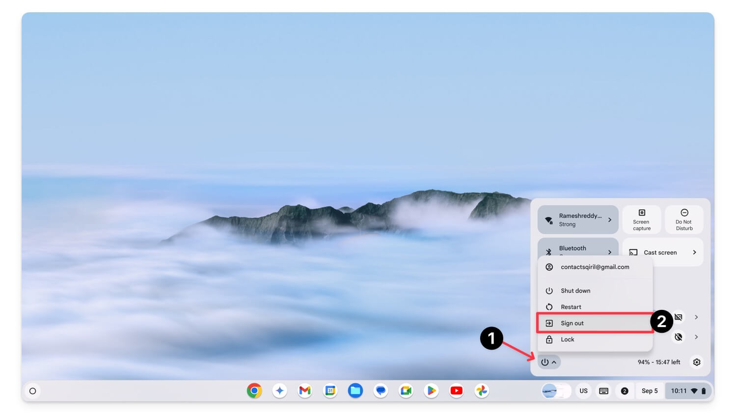 wie man sich von chromebook abmeldet