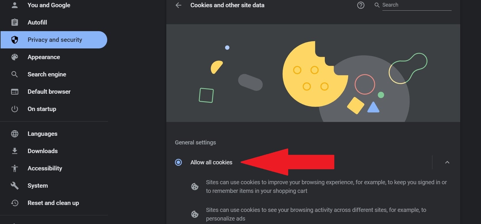 all cookies on chrome