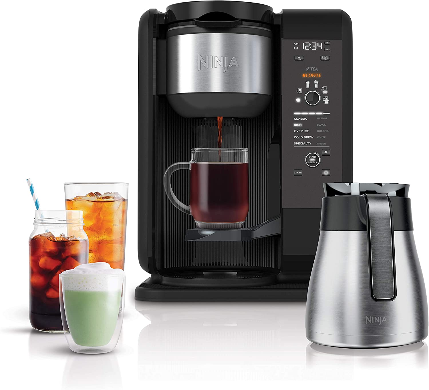 migliori macchine da caffè intelligenti da comprare nel 2023- ninja cp307 sistema di preparazione calda e fredda, macchina per tè & caffè