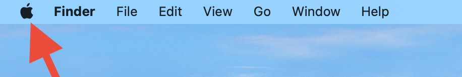 нажмите на меню apple