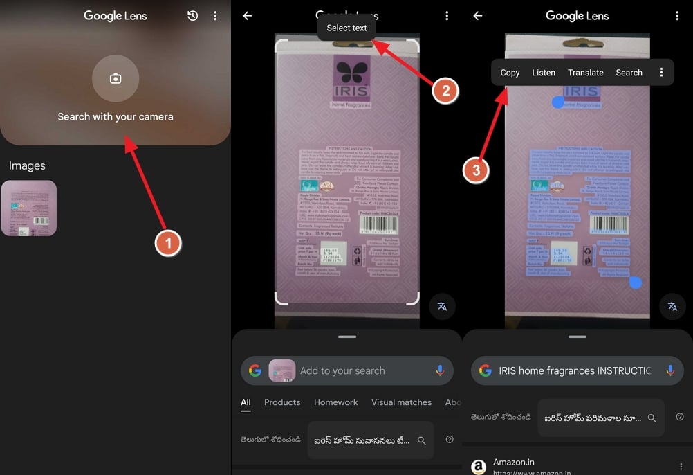 Text aus Bildern auf Google Lens extrahieren