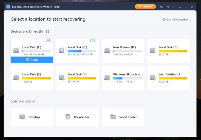 using easeus data recovery wizard
