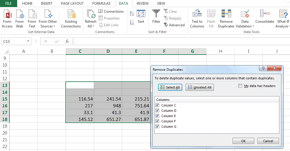 remover duplicatas