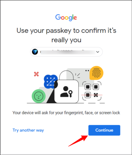 вход с помощью google passkey