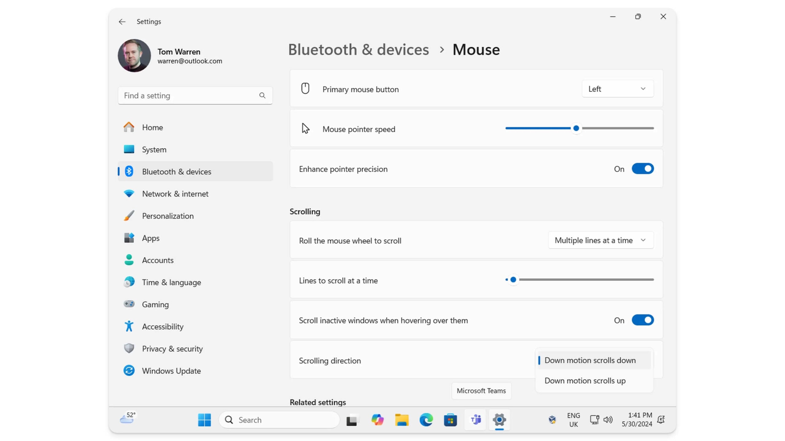 mouse and display improvements