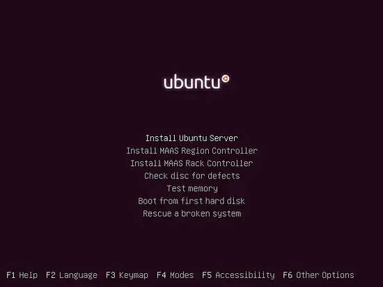 Inizia l'installazione di Ubuntu.