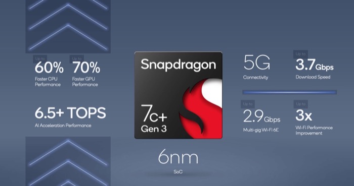 specifiche snapdragon 7c+ gen 3