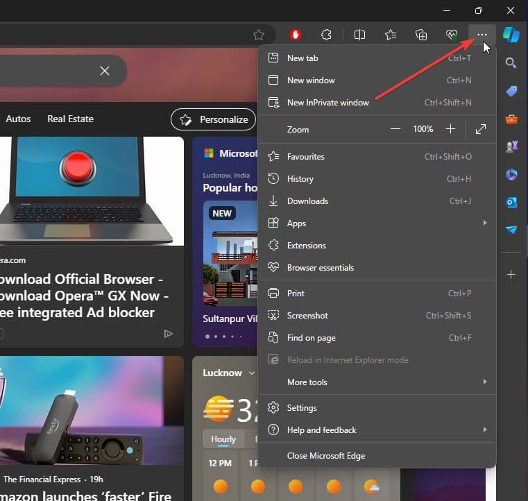 Aggiorna il browser Edge su PC Windows