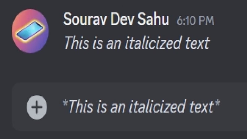 formatage de texte en italique discord