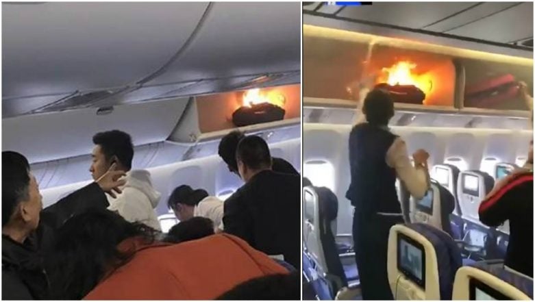 fogo power bank em avião