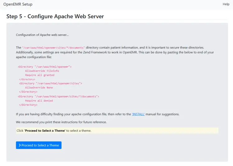 Настройки Apache OpenEMR