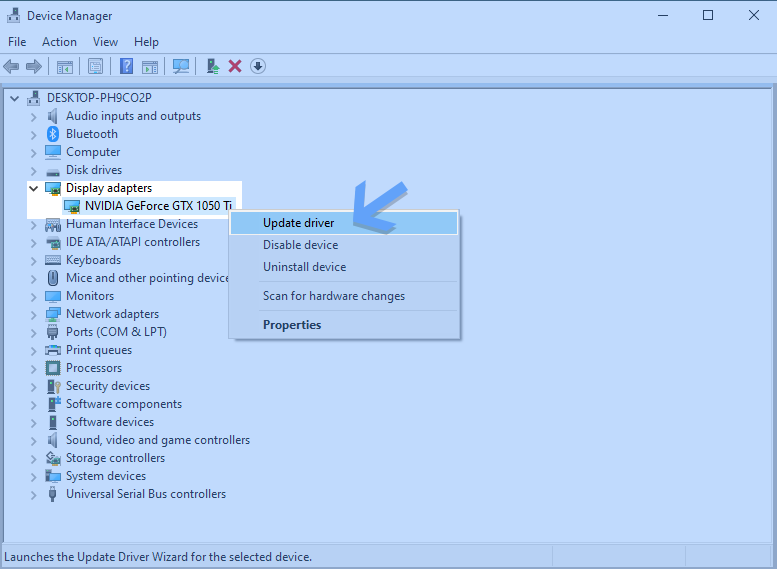 Administrador de Dispositivos en Windows 10