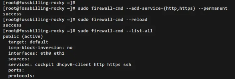 configuration firewalld