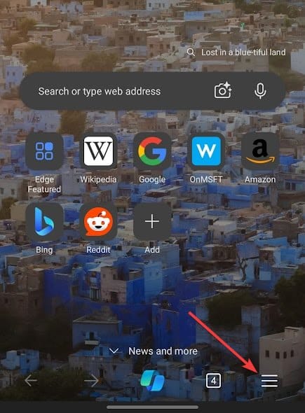 Синхронизация Microsoft Edge на Android