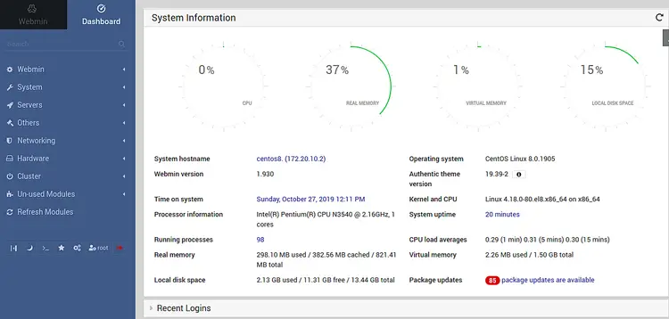 Webmin-Dashboard