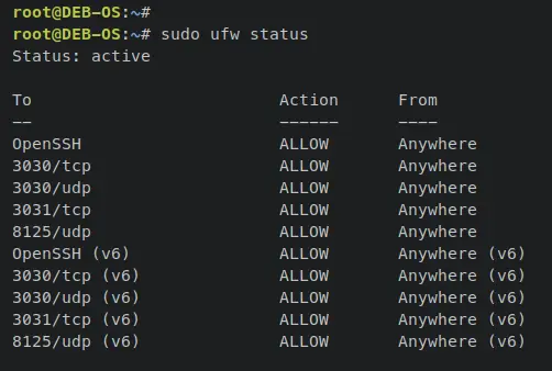 ufwを確認
