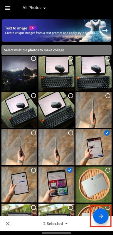 создание фотографий для объединения в photoshop express.