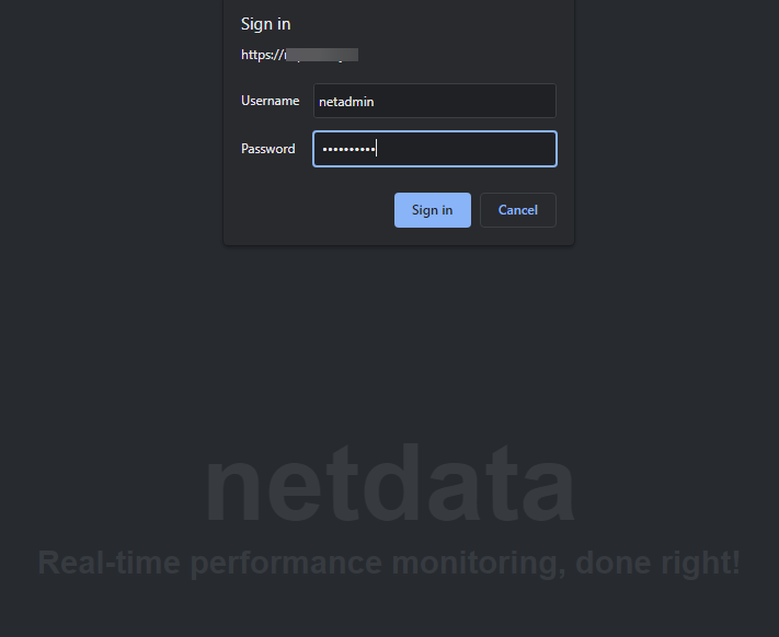 Netdata Autenticazione HTTP