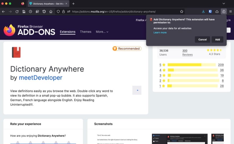 firefox에 확장 프로그램 추가