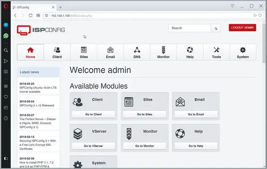 ISPConfig-Dashboard
