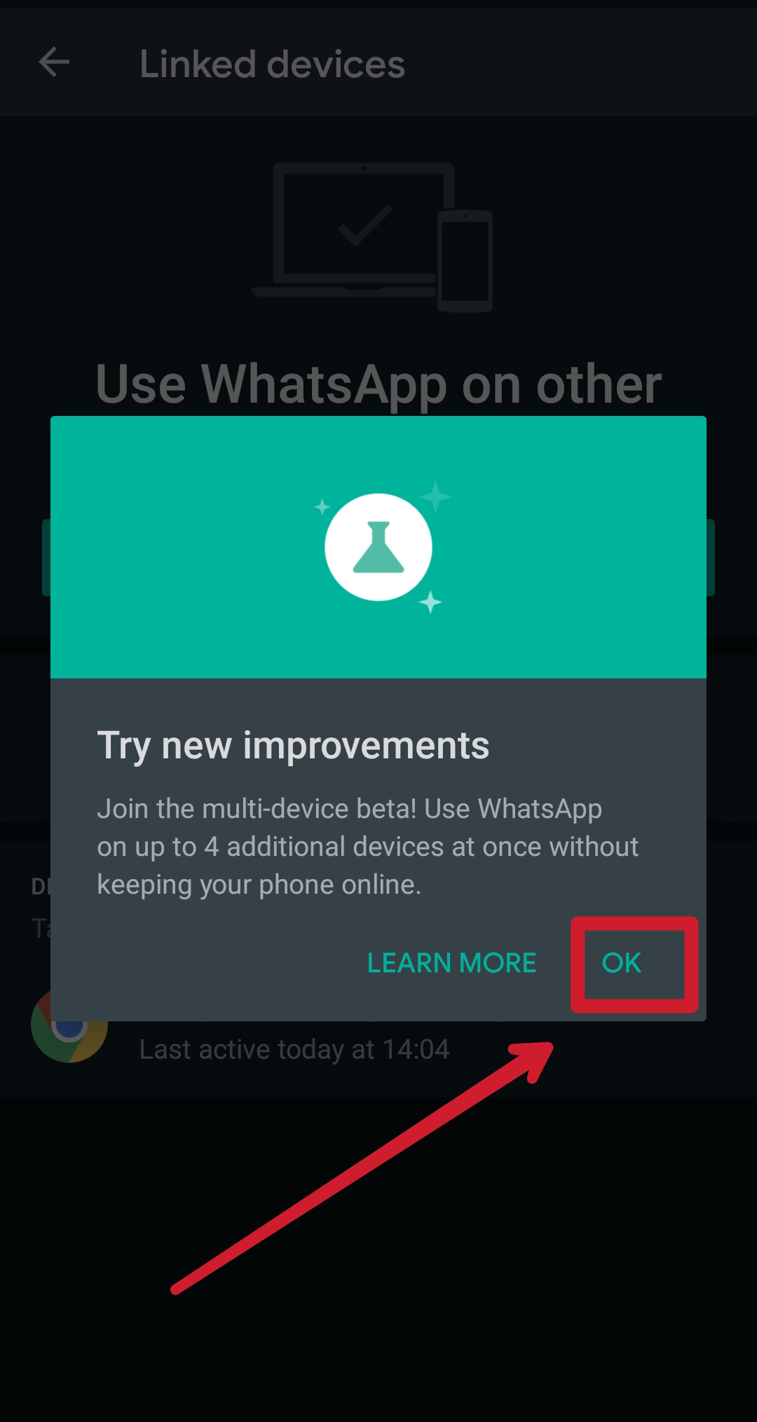 funzione multi-dispositivo in whatsapp per android