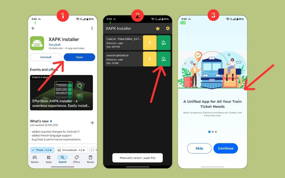 come installare l'app swarail su android