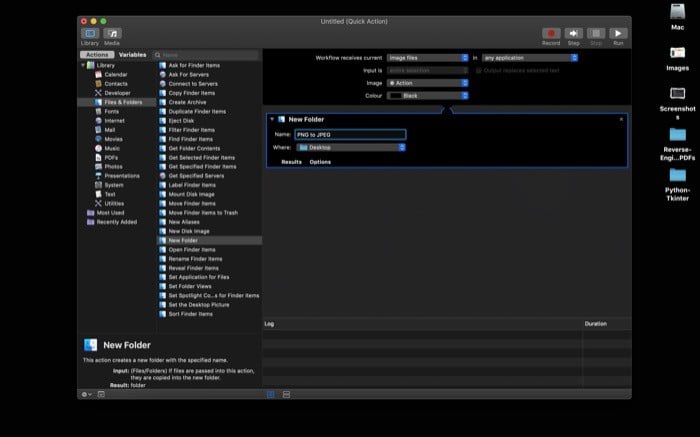 So konvertieren Sie Bilder im Batch auf dem Mac mit Automator - Automatisierungsdienst erstellen 4