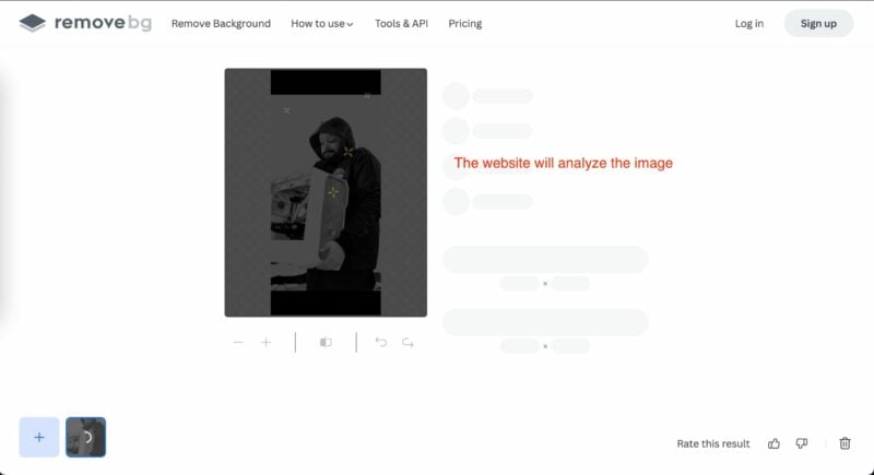 ウェブサイトが画像を分析します