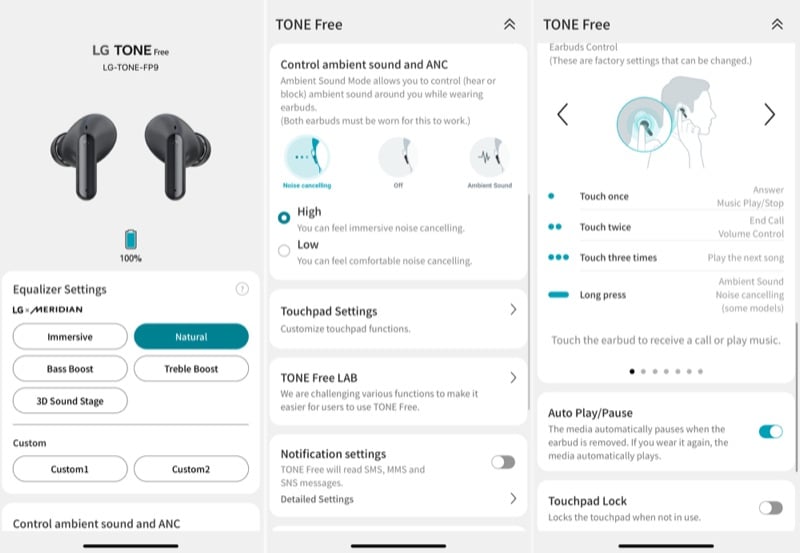 aplicación lg tone free fp9