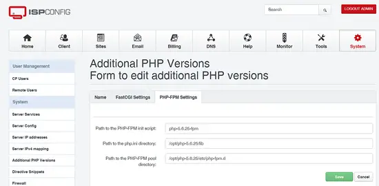 Configuraciones PHP-FPM