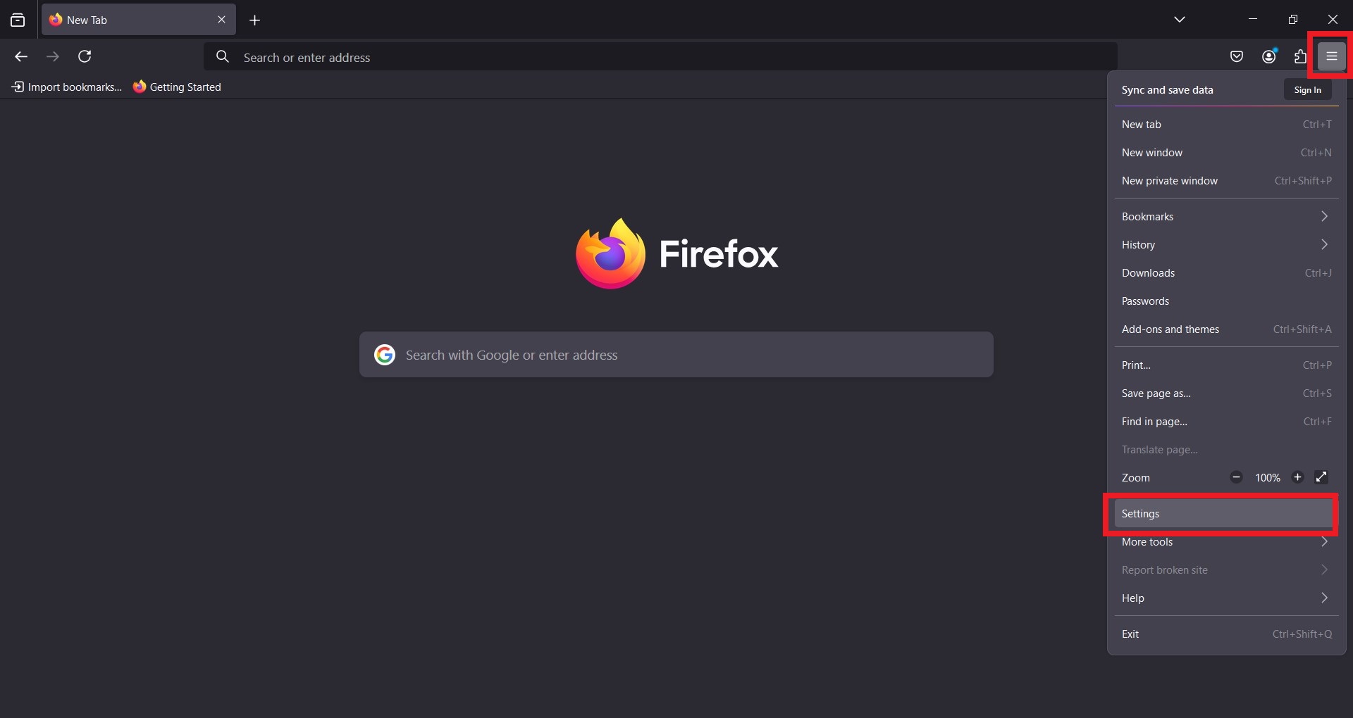 настройки firefox