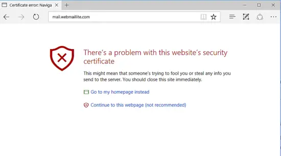 Message de certificat SSL auto-signé