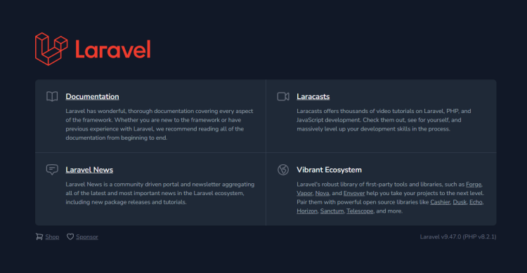 Laravelのホームページ