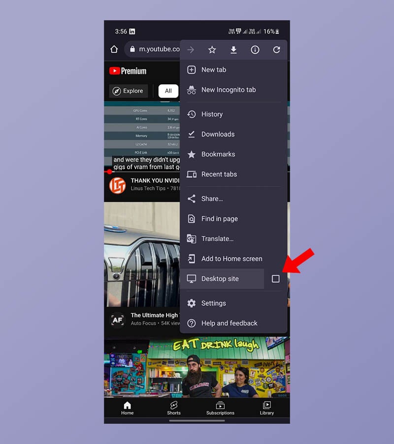 открыть настольный сайт youtube