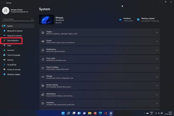 configurações do windows 11