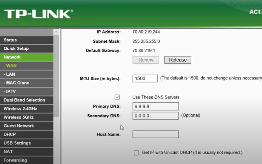 DNS auf dem Router ändern