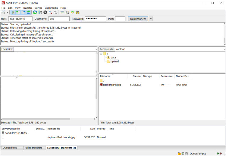 uploAded files