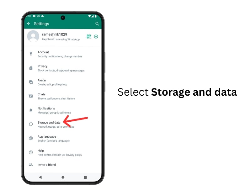 impostazioni archiviazione e dati whatsapp