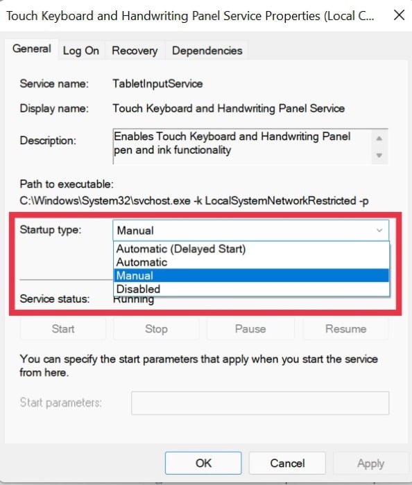 tipo de inicio de búsqueda de windows 11
