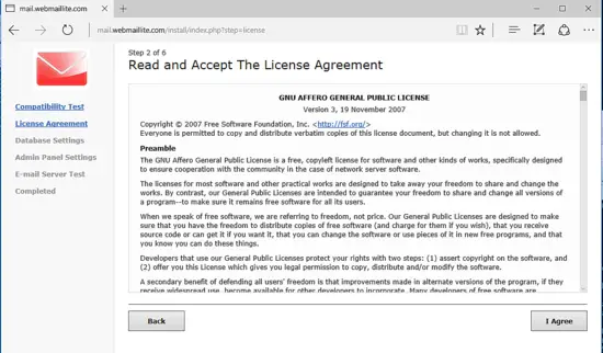 Accepter les termes de la licence