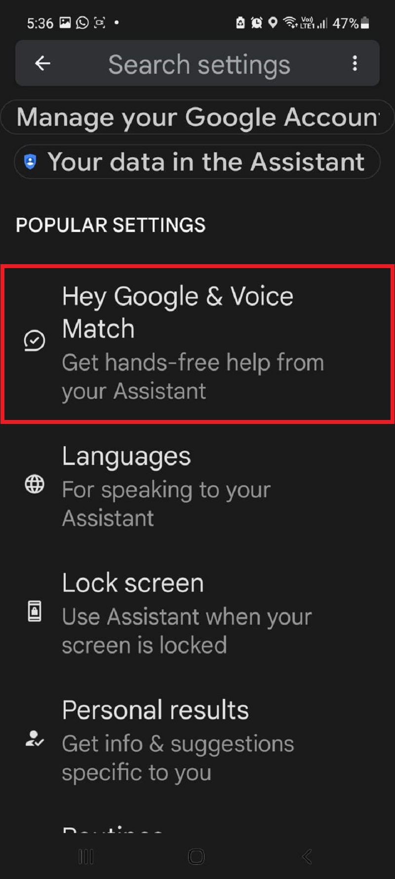 prendre une capture d'écran en utilisant google assistant 5